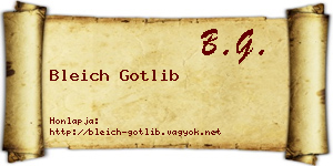 Bleich Gotlib névjegykártya